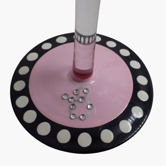 Wine Glass Rhinestone Ampersand Black And Pink - Picture 5 of 9